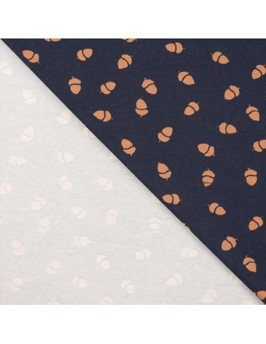 Jersey fabric - Blue background tassels