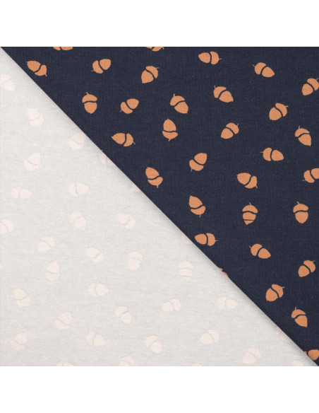 Jersey fabric - Blue background tassels