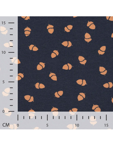 Jersey fabric - Blue background tassels