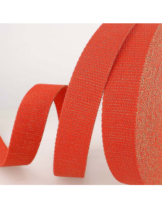 Lurex bag strap - Red and gold