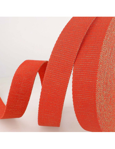 Lurex bag strap - Red and gold