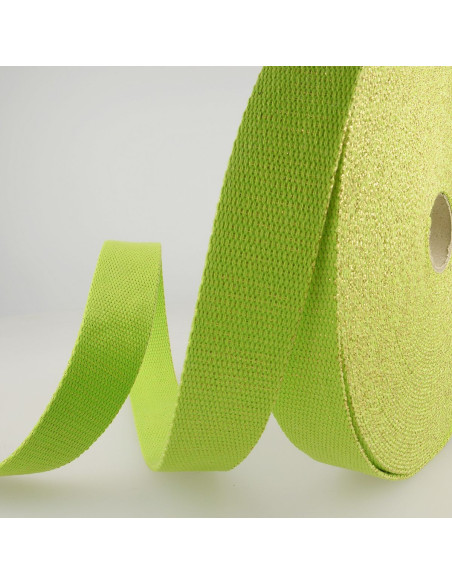 Lurex bag strap - Apple green and gold