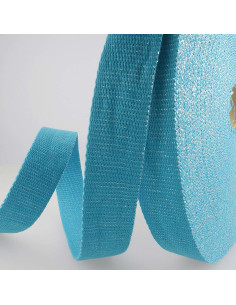 Lurex bag strap - Turquoise and silver