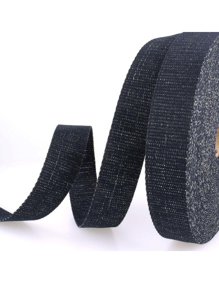 Lurex bag strap - Navy and silver