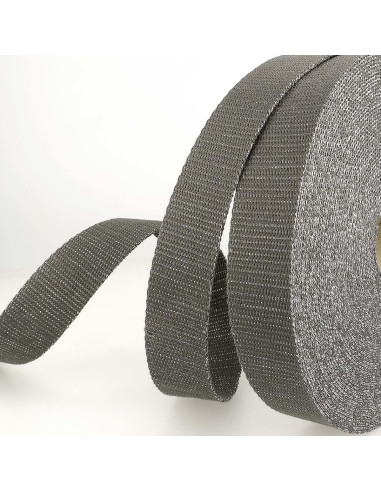 Lurex bag strap - Anthracite and silver