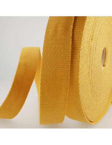 Lurex bag strap - Mustard and gold