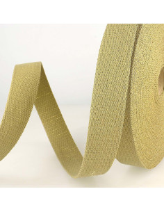 Lurex bag strap - Linen and gold
