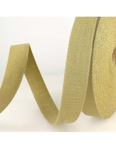 Lurex bag strap - Linen and gold