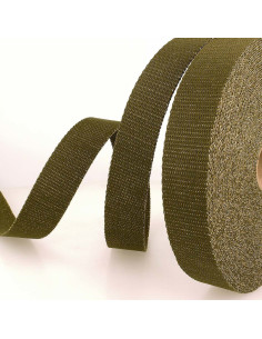Lurex bag strap - Khaki and gold