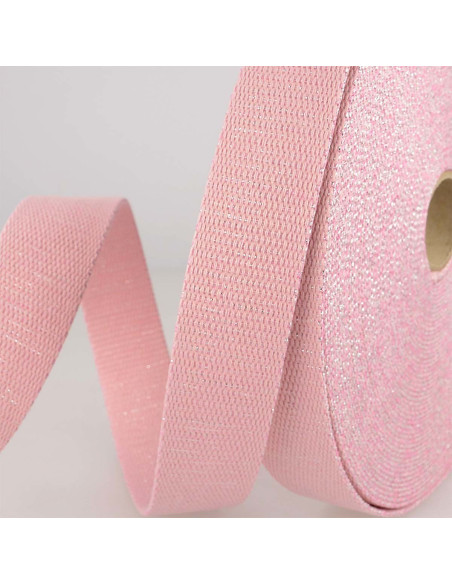 Lurex bag strap - Pink and silver