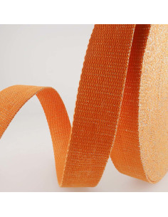 Lurex bag strap - Orange and silver