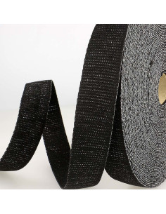 Lurex bag strap - Black and silver