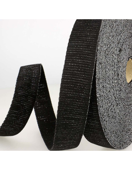 Lurex bag strap - Black and silver