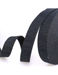 Lurex bag strap - Navy and gold