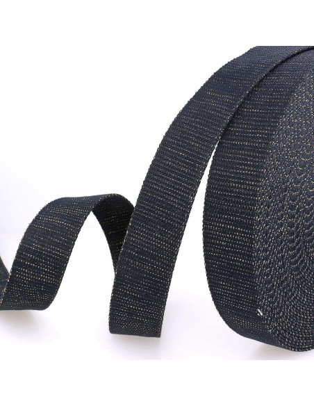 Lurex bag strap - Navy and gold