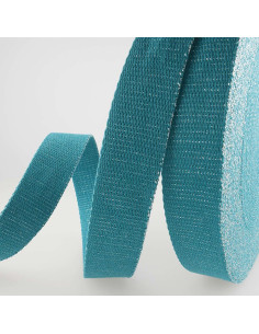 Lurex bag strap - Petrol and silver