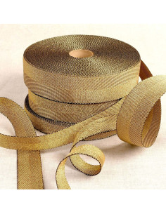 Metallic bag strap - Gold with black trim