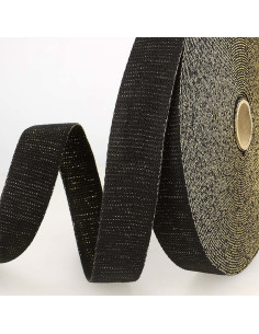 Lurex bag strap - Black and gold