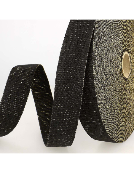 Lurex bag strap - Black and gold