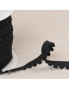 Elastic pom-poms - Black