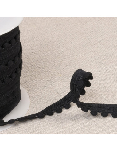 Elastic pom-poms - Black