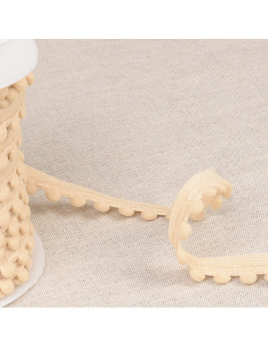 Elastic pom-poms - Beige