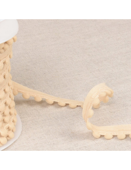 Elastic pom-poms - Beige