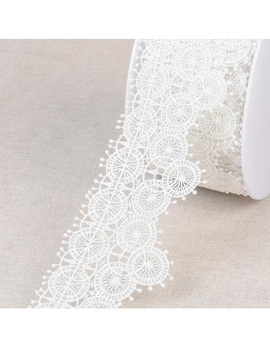 Fine guipure circles - White
