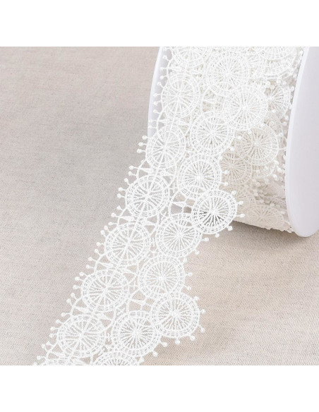 Fine guipure circles - White