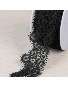Fine guipure circles - Black