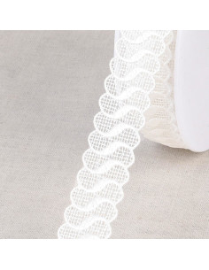 Fine guipure waves - White