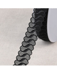 Fine wave guipure - Black