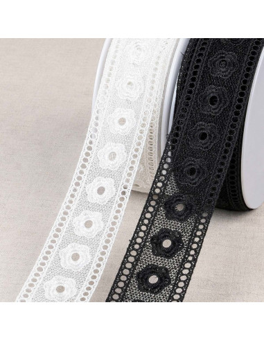 Fine floral guipure - White