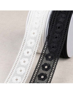 Fine guipure flowers - Black 2