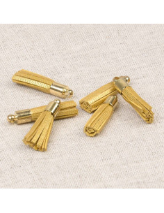 Set of 6 mini pom-poms - Gold