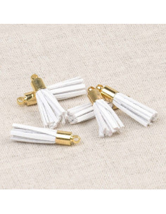 Set of 6 mini pom-poms - White
