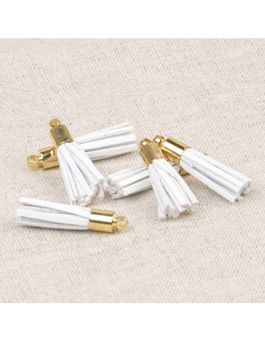 Set of 6 mini pom-poms - White
