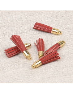 Set of 6 mini pom-poms - Red