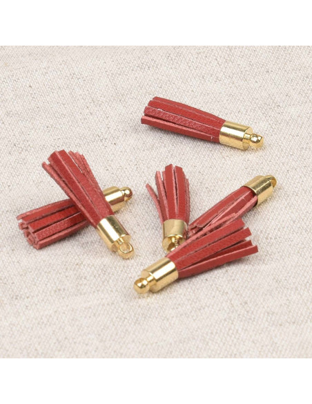 Set of 6 mini pom-poms - Red