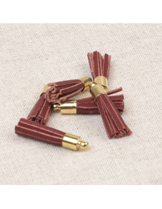 Set of 6 mini pom-poms - Bordeaux