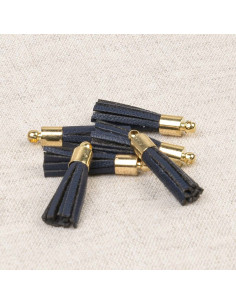 Set of 6 mini pom-poms - Navy