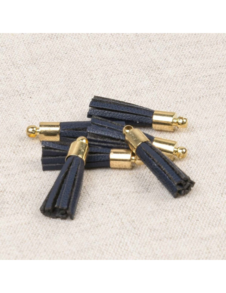 Set of 6 mini pom-poms - Navy