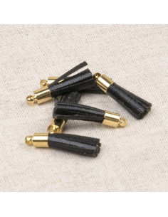 Set of 6 mini pom-poms - Black