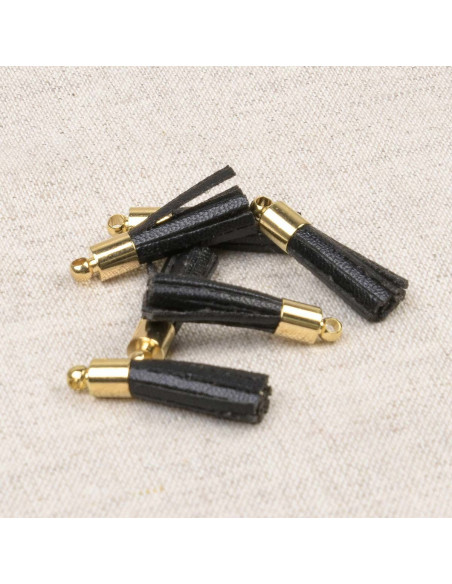 Set of 6 mini pom-poms - Black