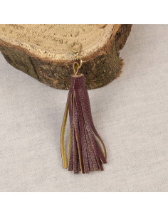 Pompon with clasp - Plum