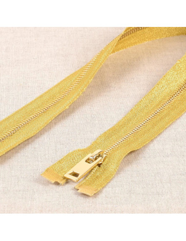 Separating metal lurex zipper - Gold