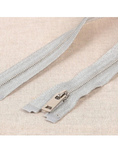 Separating metal zipper lurex - Silver