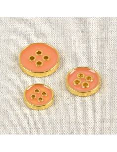 Lacquered 4-hole button - Peach