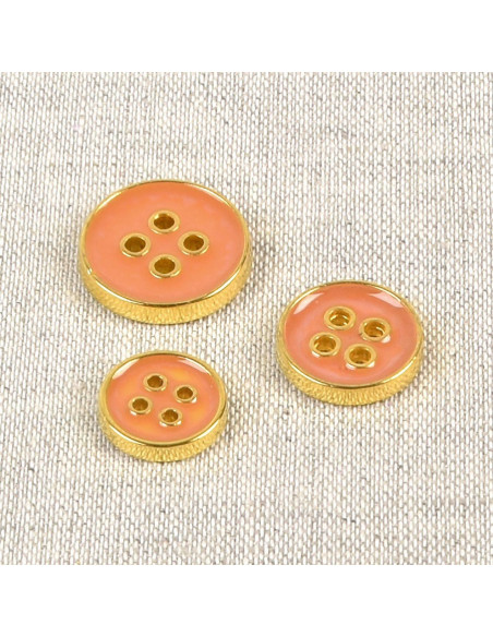 Lacquered 4-hole button - Peach