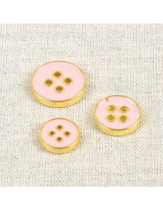 Lacquered 4-hole button - Pink
